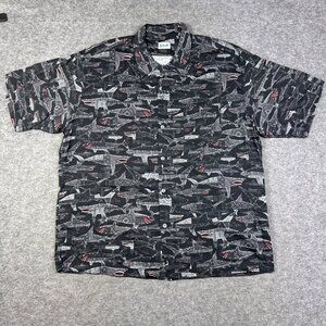 Schott Shirt Mens 2XL Black Gray Shark Marine Short Sleeve Lightweight